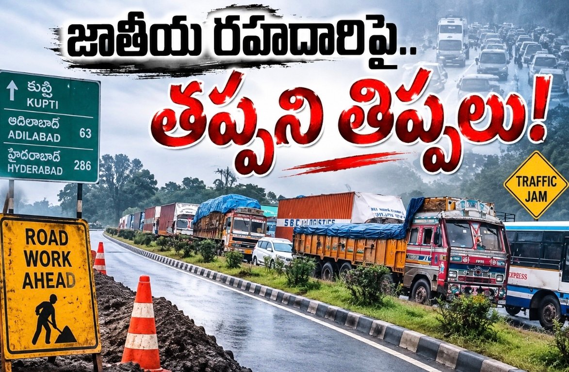 జాతీయ రహదారిపై.. తప్పని తిప్పలు!